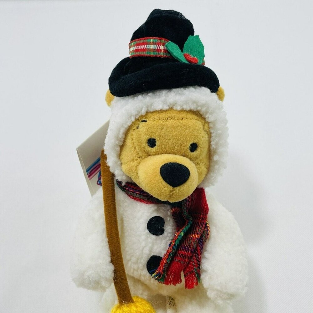 Disney Theme Park Snowman Pooh Christmas Plush Toy Stuffer Winter Outfit Clothes - Picture 5 of 10